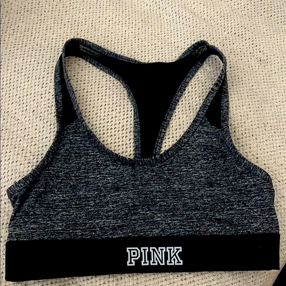 PINK Victoria's Secret Women's Gray space dye mesh back Sports Bra small